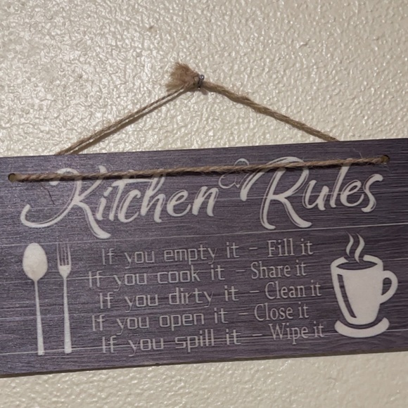 Kitchen rules sign - Picture 2 of 2